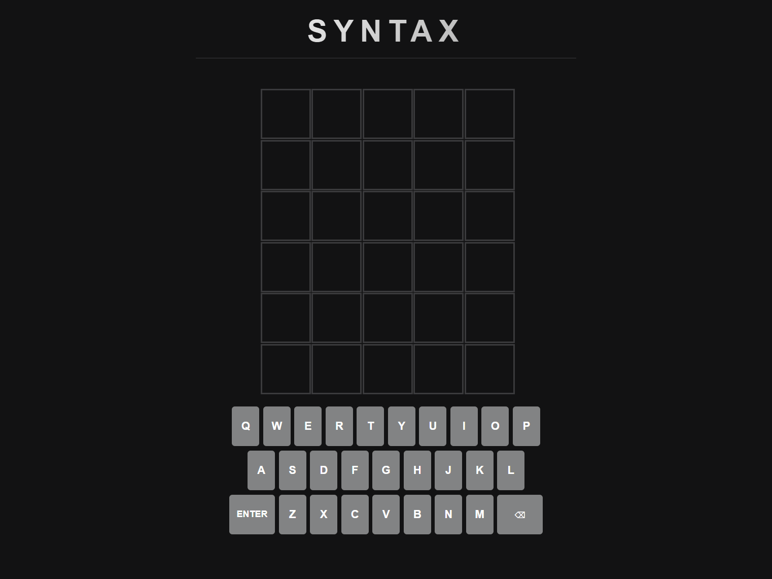 Syntax Game Screenshot